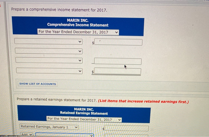 The following information is available for Marin Inc. for the year ended