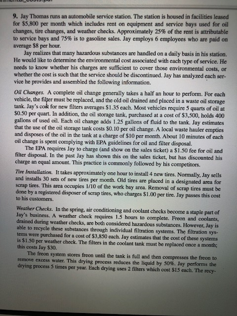 1. Compute the total cost per month for each type of