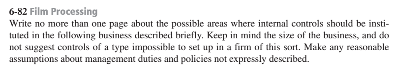  6-82 Film Processing Write no more than one page about the