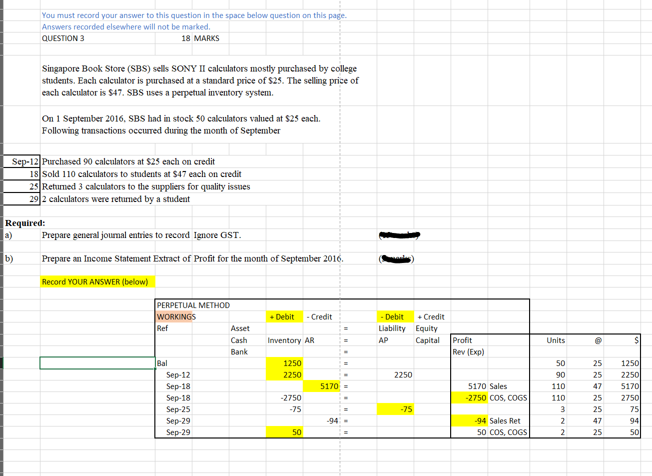 Need help with this account question. thanks! You must record your answer