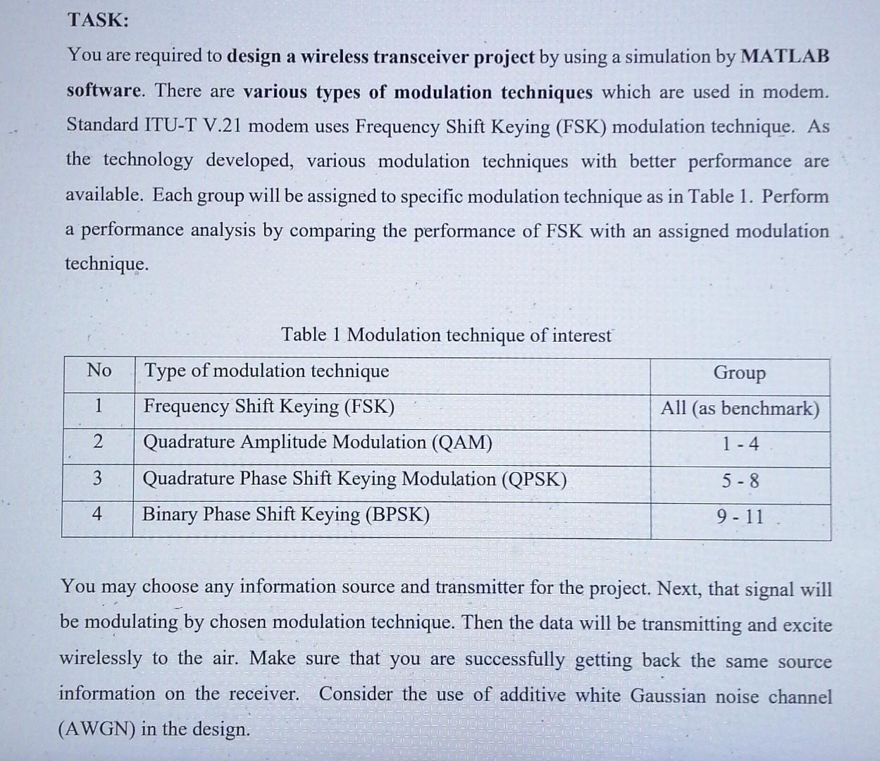 You are required to design a wireless transceiver project by using