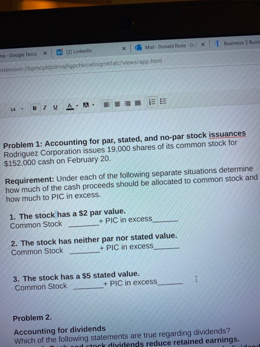  | Business 2 Busin me- Google Docs X in (2) Linkedin