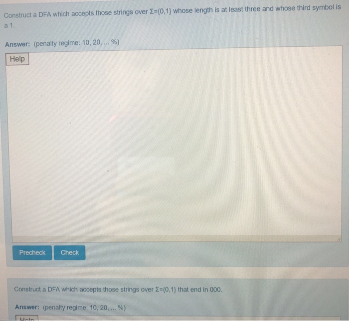  Construct a DFA which accepts those strings over :(0,1) whose length
