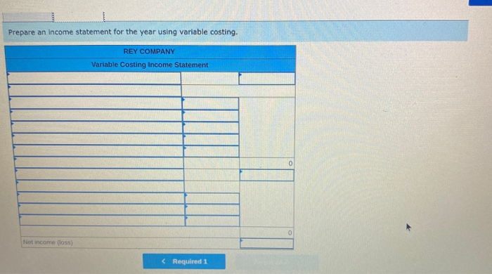 Rey Company's single product sells at a price of $235 per unit.