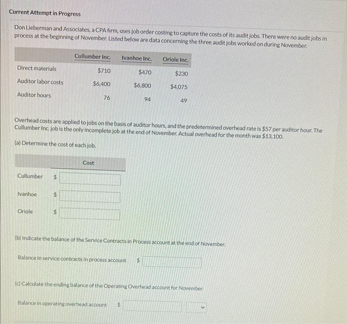  Current Attempt in Progress Don Lieberman and Associates, a CPA firm,
