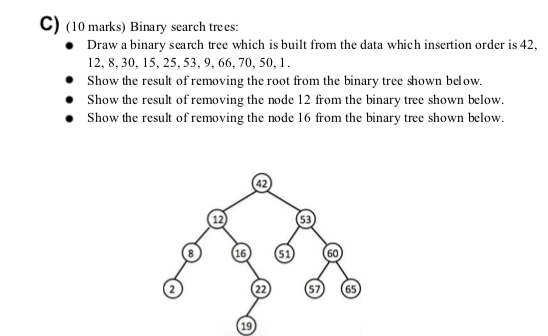 inorder and postorder traversals of the binary tree shown below A binary