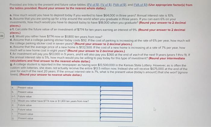  Provided are links to the present and future value tables (Pyot$1.
