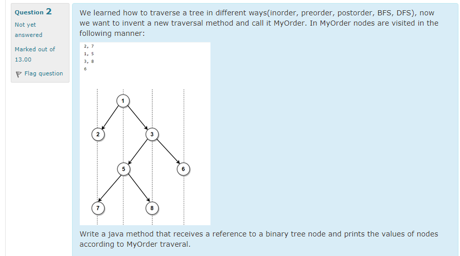solution by java Question 2 Not yet answered We learned how to