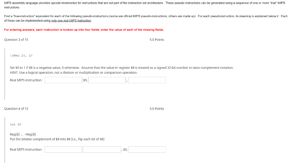 Hello, I need help with the following! MIPS assembly language provides opcode