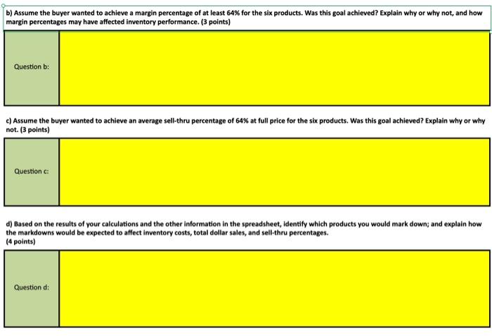 unit costs, retail pricing, and other numbers in the spreadsheet are fictitious