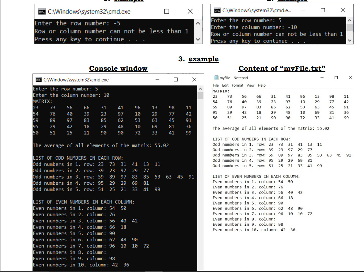 WRTE A C# PROGRAMMNG LANGUAGE. cs. C:\Windows\system32\cmd.exe Enter the row number: -5