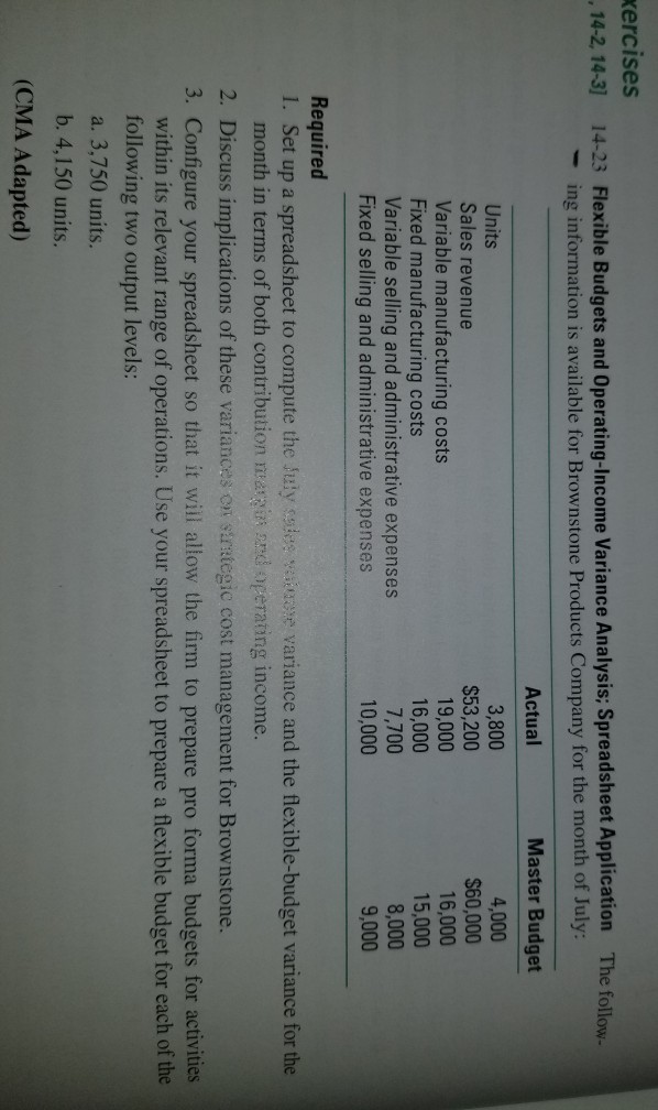 please provide a detailed solution for the problem provided ercises 14-2, 14-3]