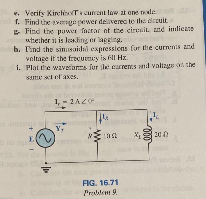 16.71: a. Find the total admittance Y, in polar form. b. Draw