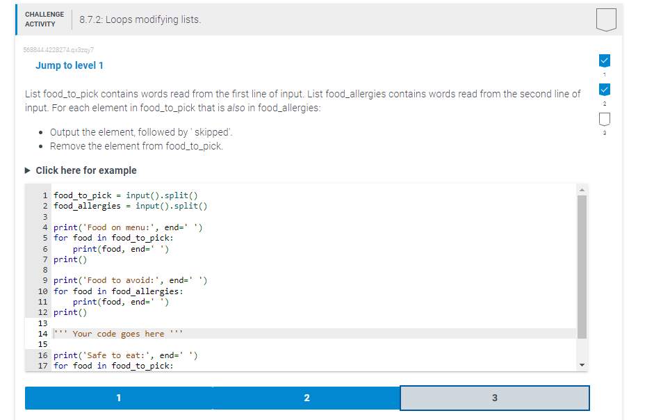  568844.4228274.qx3zqy7 Jump to level 1 List food_to_pick contains words read from