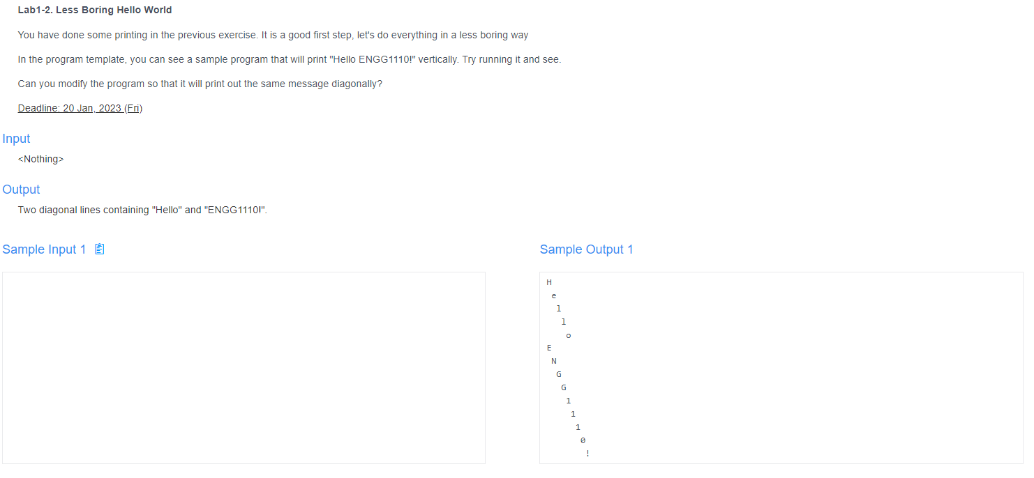 Use of C programming language coding Lab1-2. Less Boring Hello World You