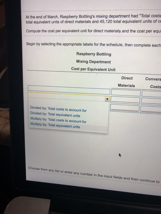 labels for the schedule, then complete each column of the table separately