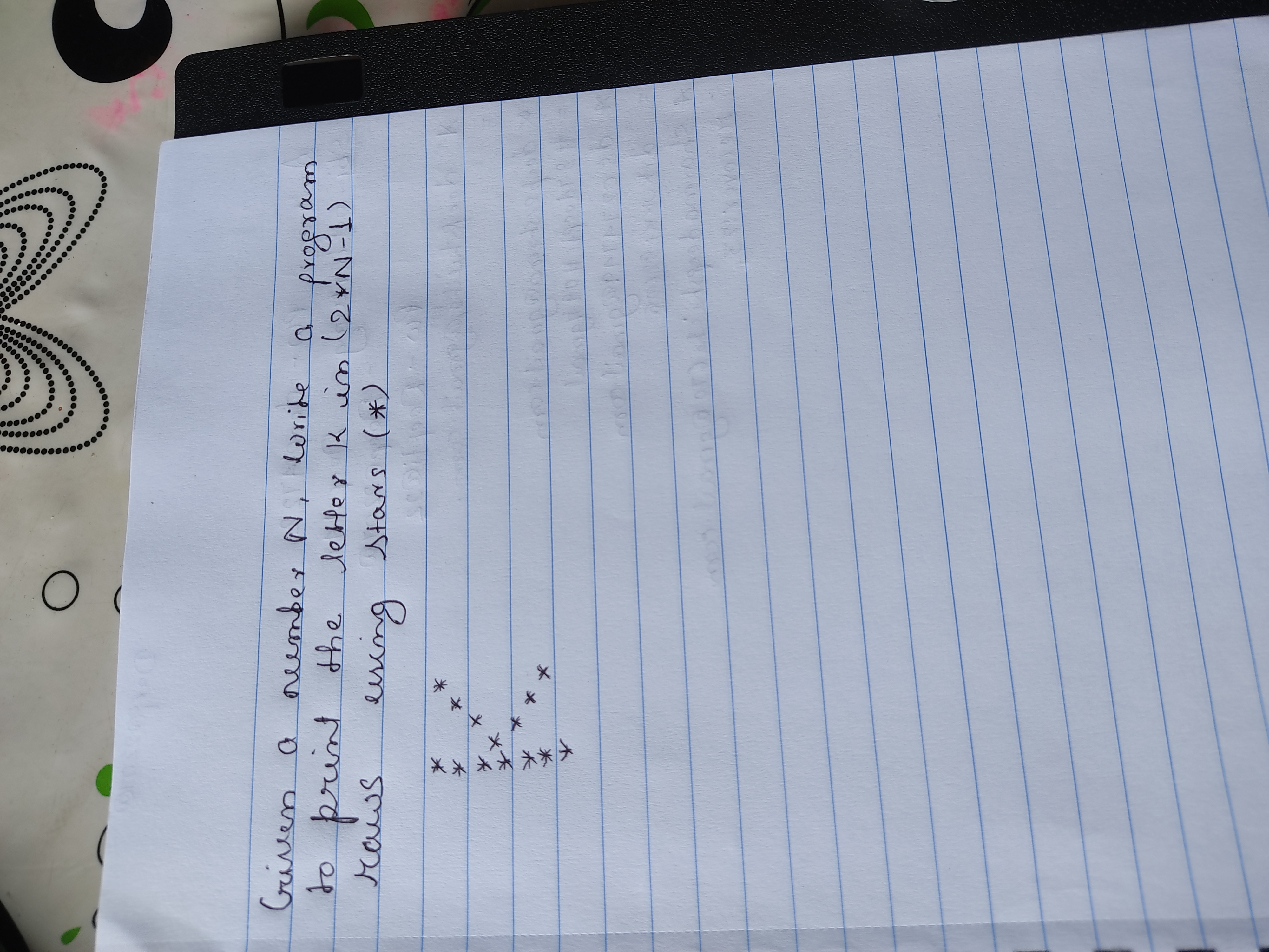  Given a number N, write a program to print the letter