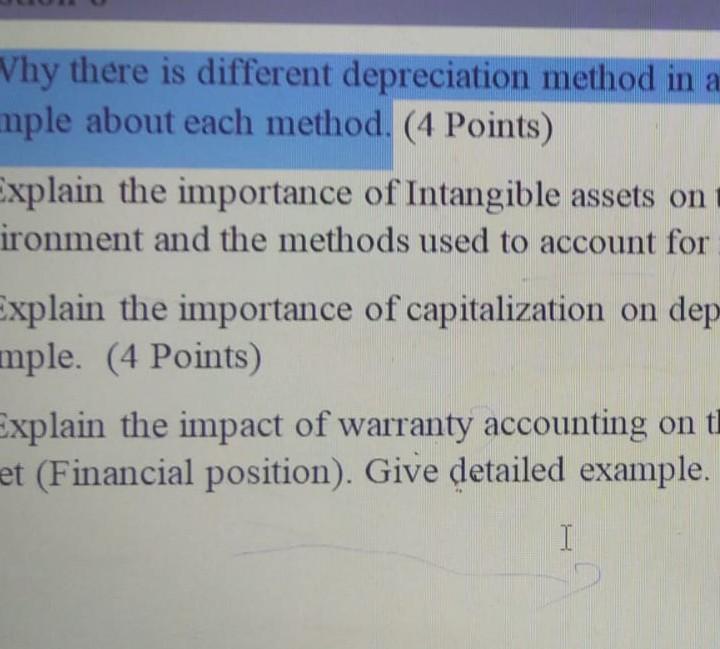 Vhy there is different depreciation method in a mple about each