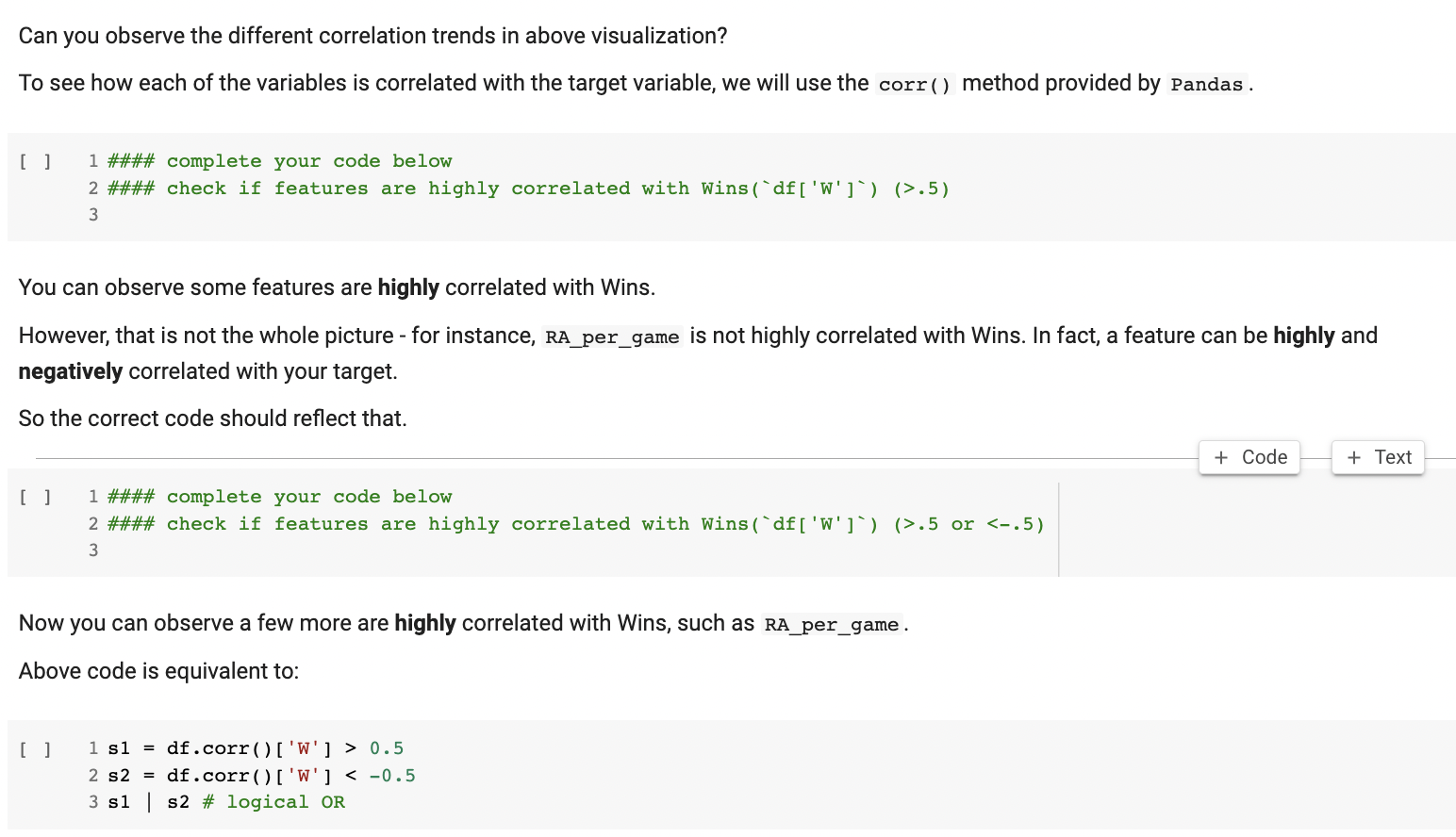 you observe the different correlation trends in above visualization? To see how