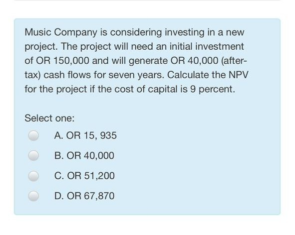 O B. OR 1,200 C. OR 1,260 D. OR 960 Question 6