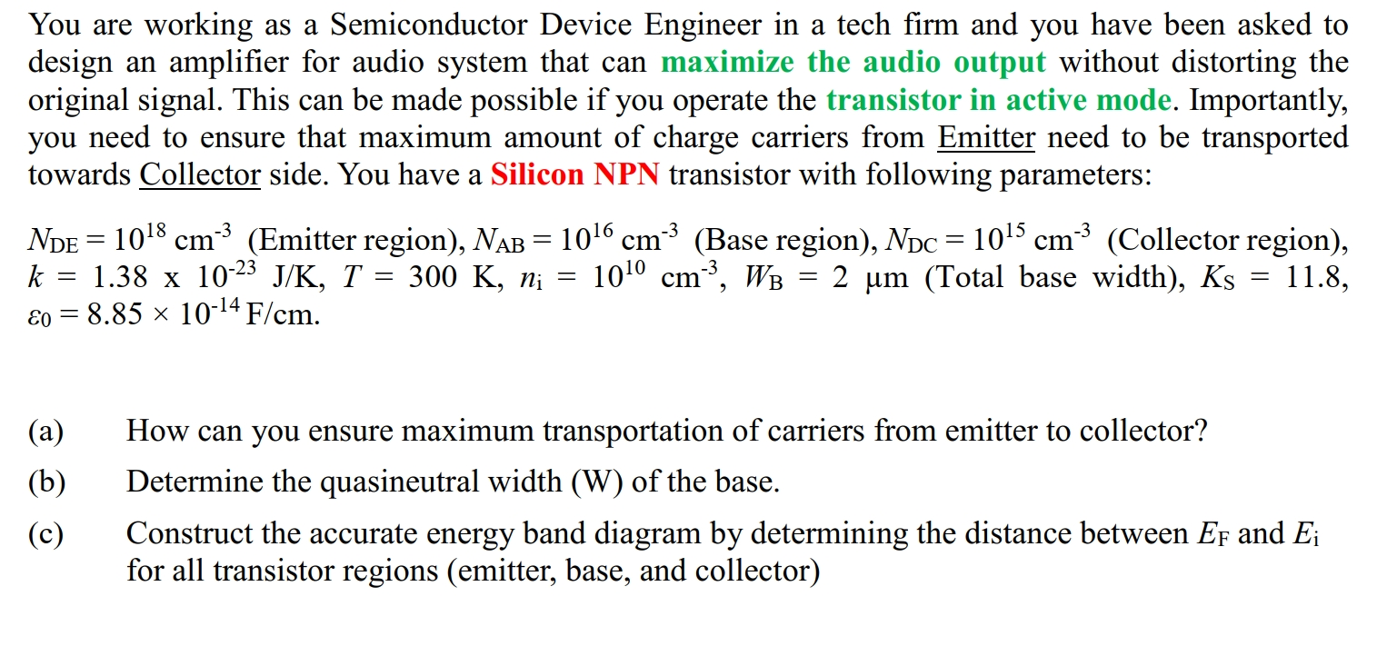  You are working as a Semiconductor Device Engineer in a tech