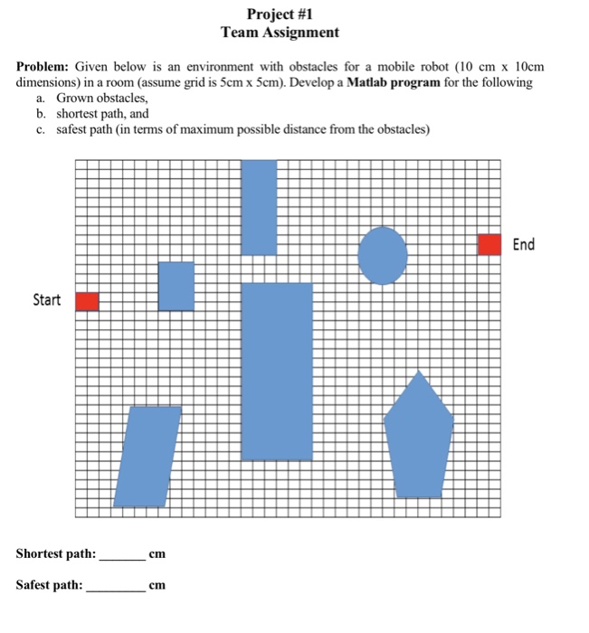  Project #1 Team Assignment Problem: Given below is an environment with