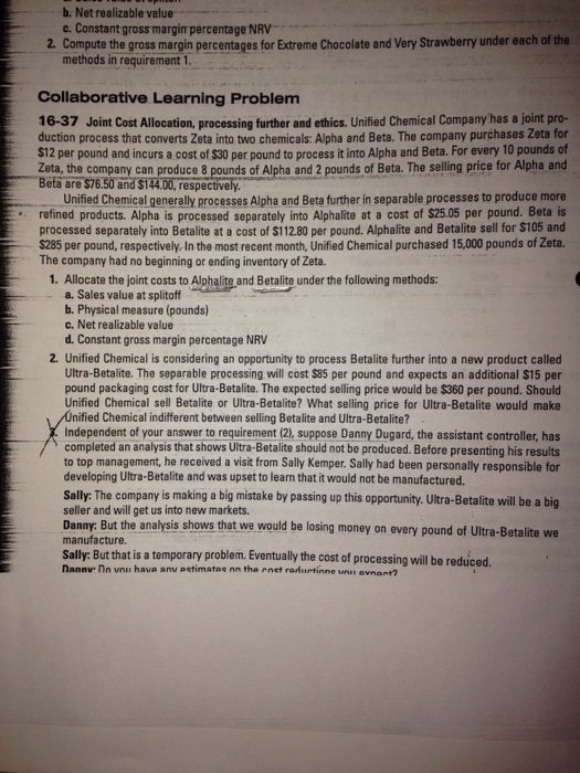  Net realizable value Constant gross margin percentage NRV Compute the gross