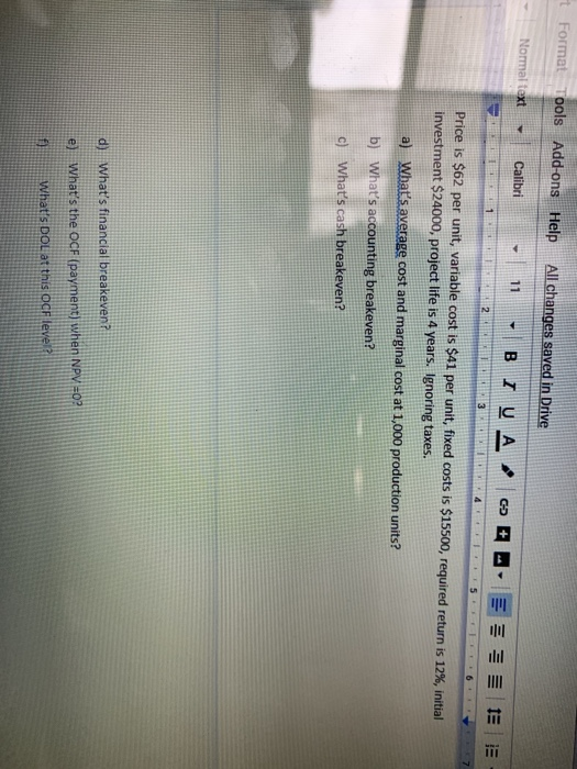  t Format Tools Add-ons Help All changes saved in Drive Normal