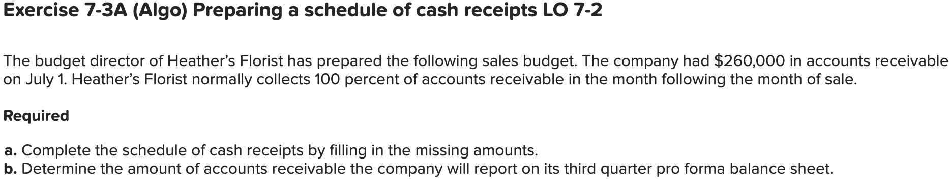 Need help! Will leave an upvote! Thank you Exercise 7-3A (Algo)