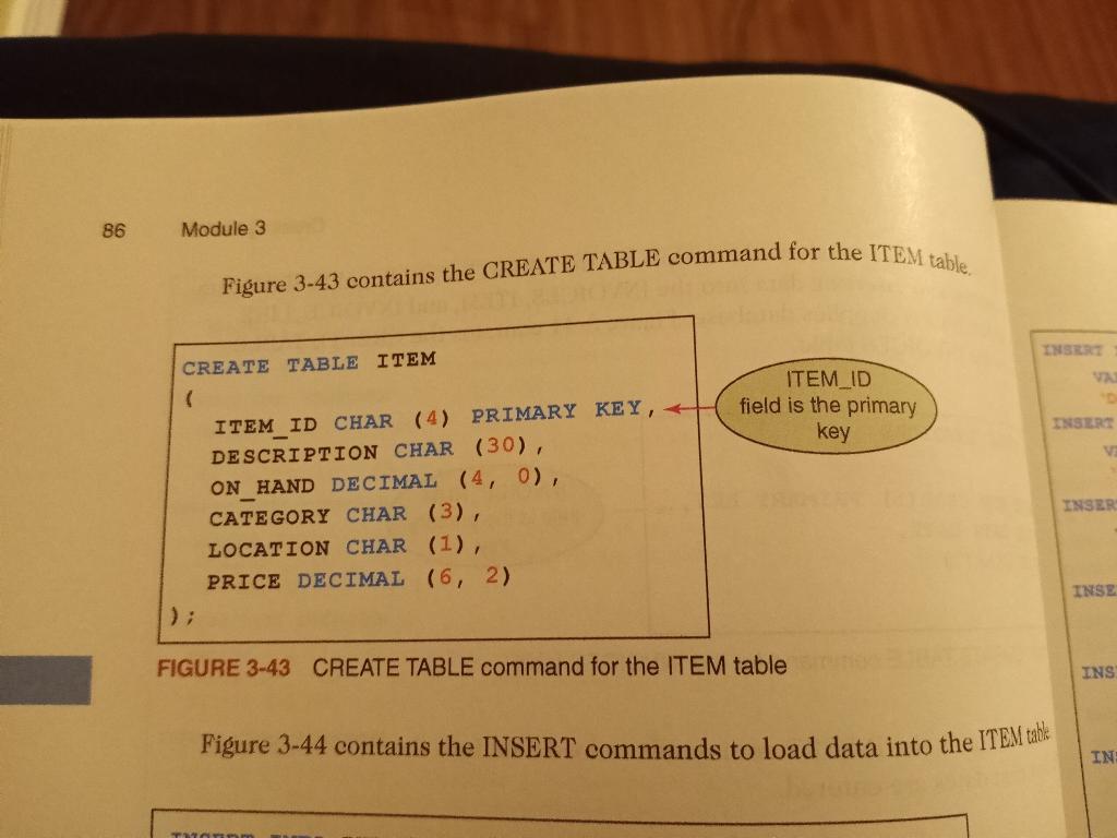 type and the COMMISSION and RATE columns should use the NUMERIC data