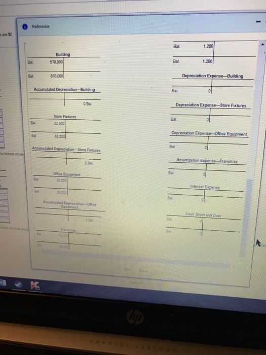 T-account balances from Requirement 3 ) BUILDING: Straight-Line Depreciation Schedule Depreciation for