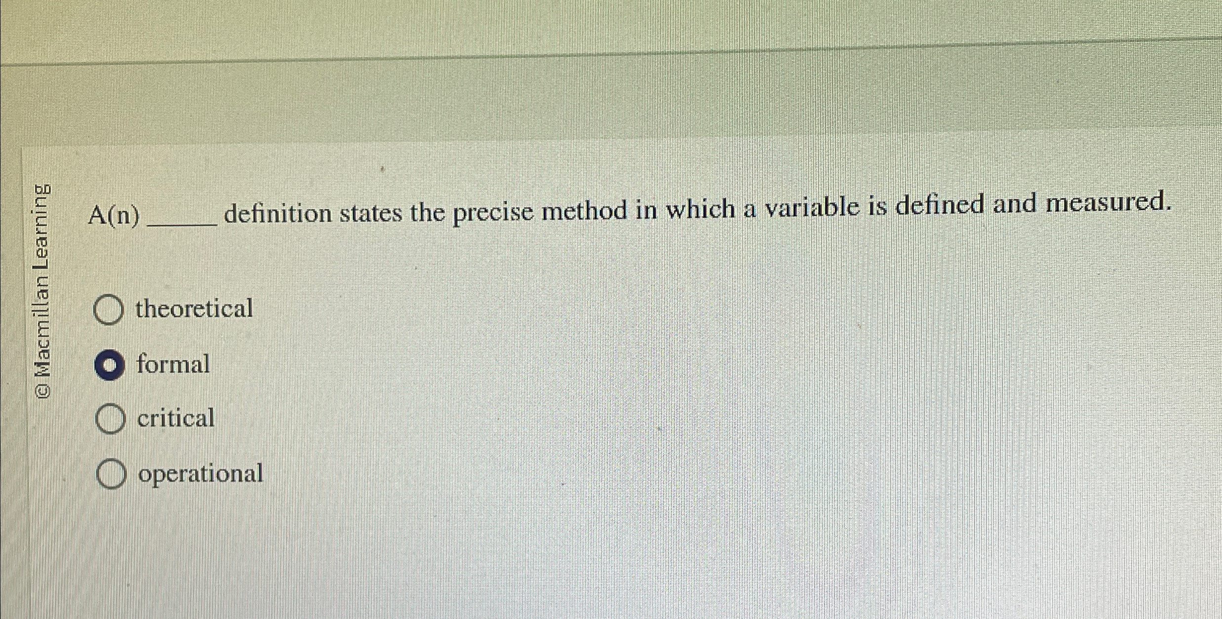  A(n) definition states the precise method in which a variable is
