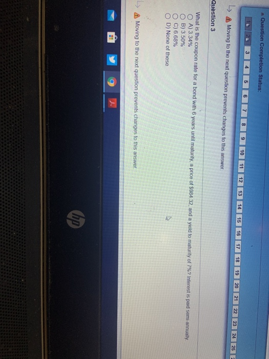  Question Completion Status: 3 4 5 6 7 8 10 11