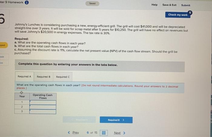  ter 9 Homework Savud Help Save & Exit Submit Check my