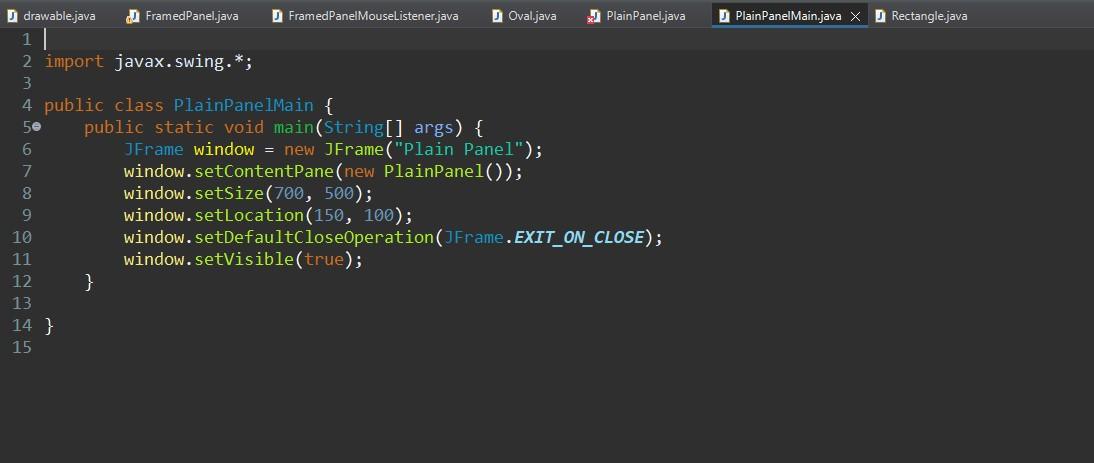 class. Also note that we aren't turning FramedPanel itself into a listener...so