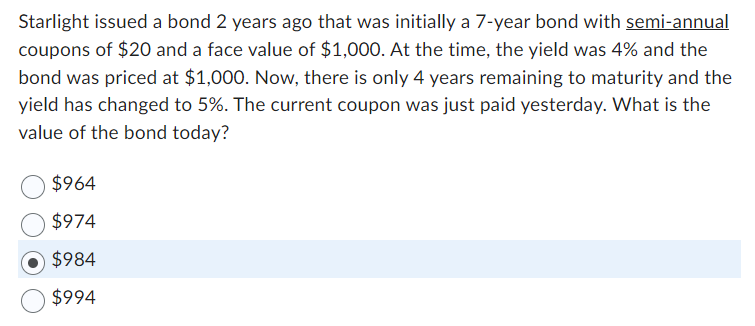 Starlight issued a bond 2 years ago that was initially a