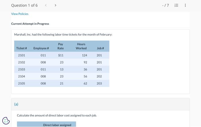 Hi expert please help me. Current Attempt in Progress Marshall, Inc, had