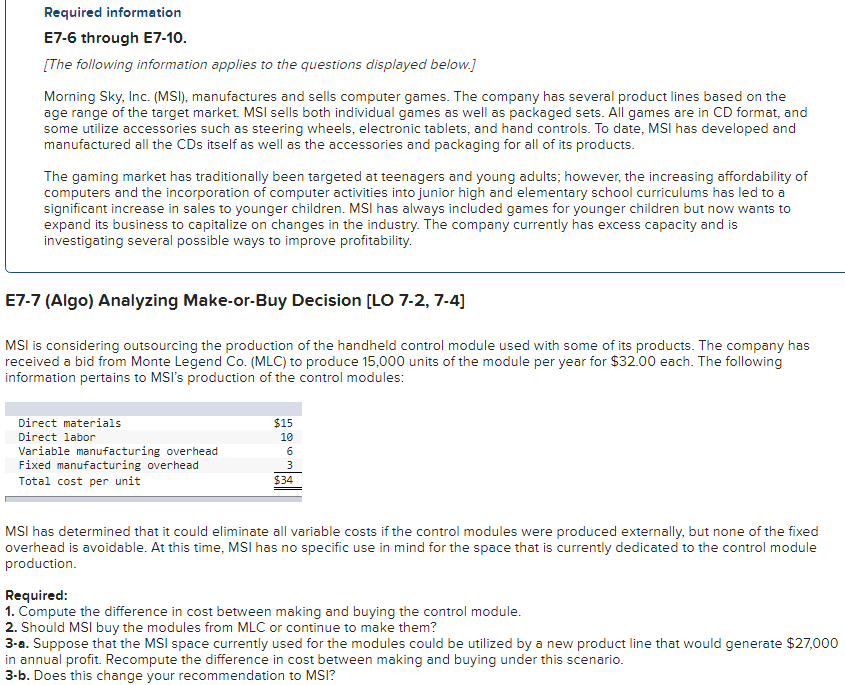  Required information E7-6 through E7-10. [The following information applies to the