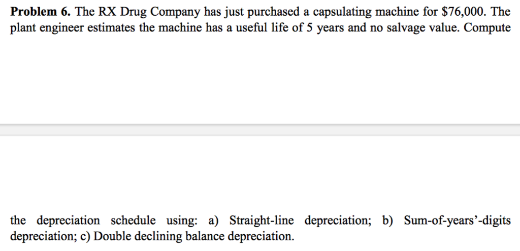 ***** Depreciation & Income Tax******** Problem 5. Hillsborough Architecture and Engineering, Inc.