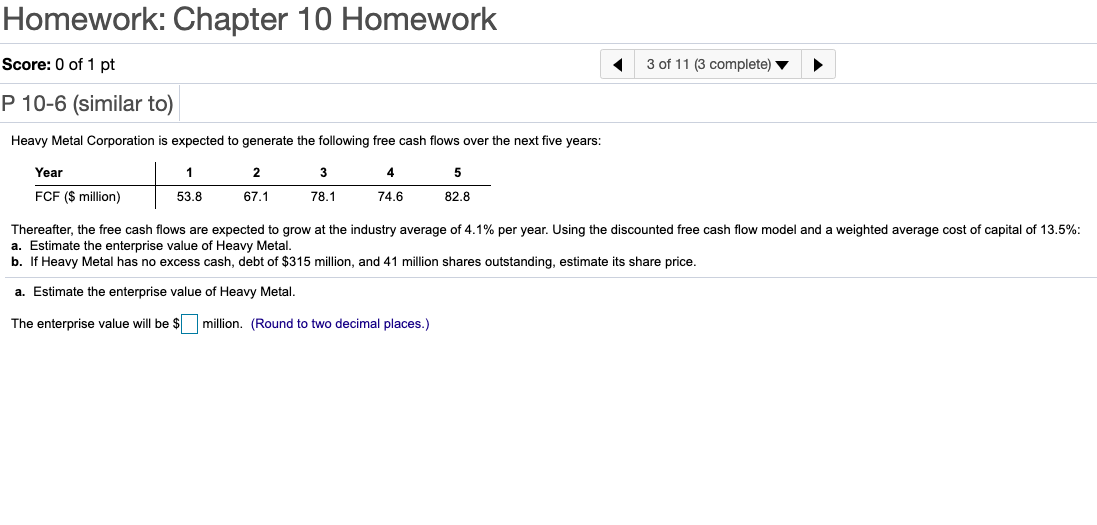  PLEASE ANSWER ALL PARTS! A and B. Homework: Chapter 10 Homework