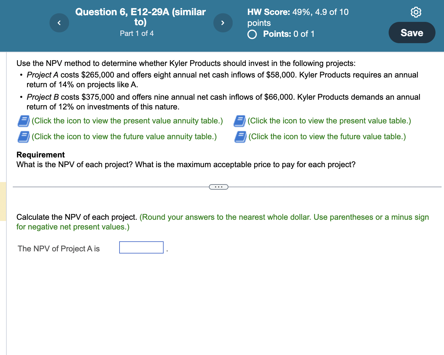  Use the NPV method to determine whether Kyler Products should invest