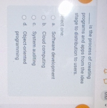  q, is the process of creating programs and apps from the