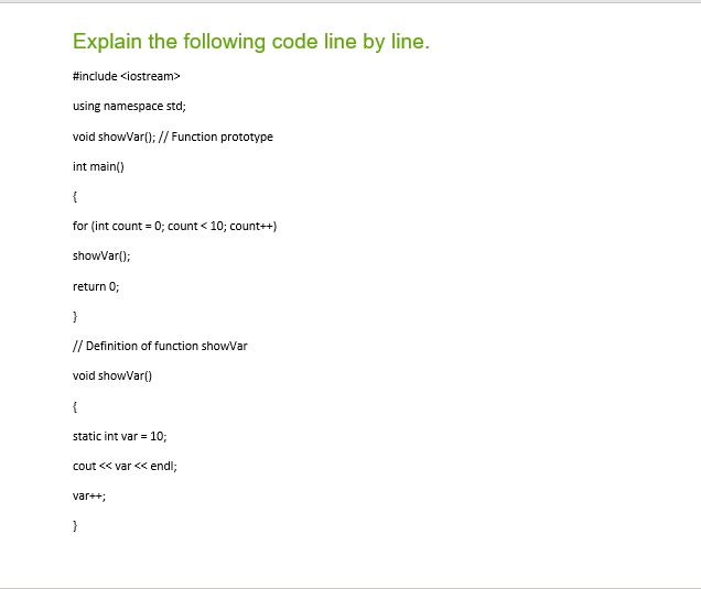 Explain the following code line by line Explain the following code line