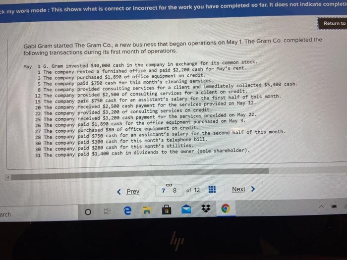  Ek my work mode: This shows what is correct or incorrect