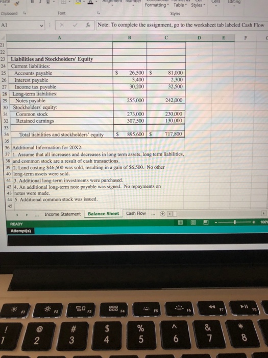 first few pictures are used for figuring out the statement of cash