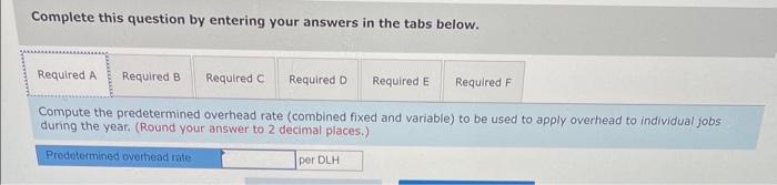 estimate of overhead costs at different volumes for the current year as