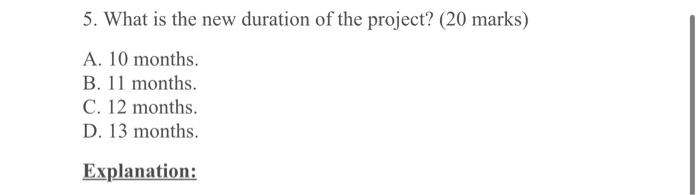 Duration = 12 months BAC = 24005 1. How is the project