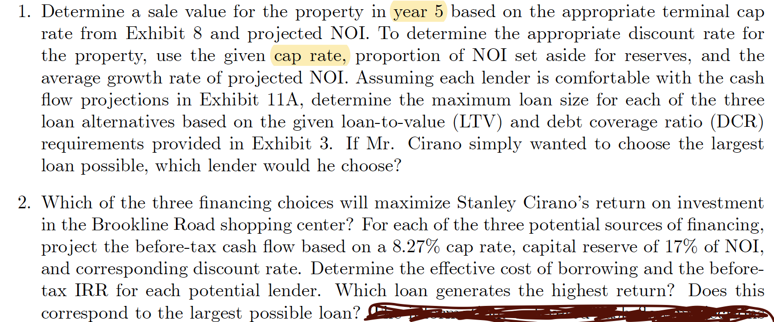 Please I need excel work 1. Determine a sale value for the