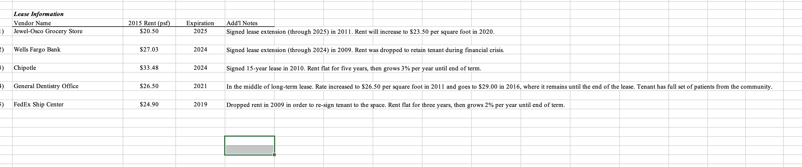 Exhibit 8 and projected NOI. To determine the appropriate discount rate for