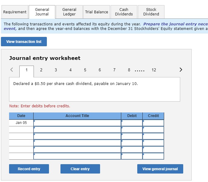 equity sections for Atticus Group at the beginning of the year (January